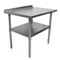Bk Resources Work Table Stainless Steel With Undershelf, 1.5" Rear Riser 36"Wx30"D VTTR-3630